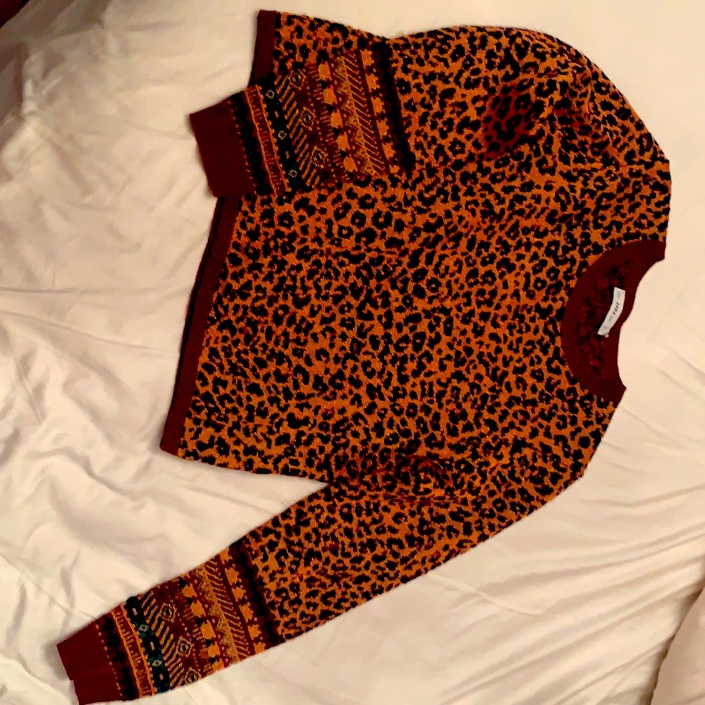 Ladies multi print sweater